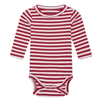 BIRKHOLM Stribet Rib Body Perfekt Hvid & Chili Rød